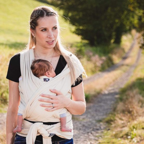 Hoppediz 5.40 m Elastic Newborn and Premature Baby Sling GOTS (Anthrazite) - Image 2