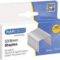 Rapesco 0752 53/8 mm Galvanised Staples, Box of 2,000