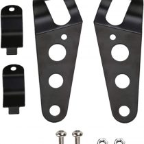 OSAN Motorcycle Headlight Mount Brackets 35mm-43mm Fork Ear for Chopper Cafe Racer (Black)