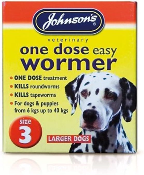 Johnson's One Dose Easy Wormer for Dogs and Puppies, 8 - 40 kg