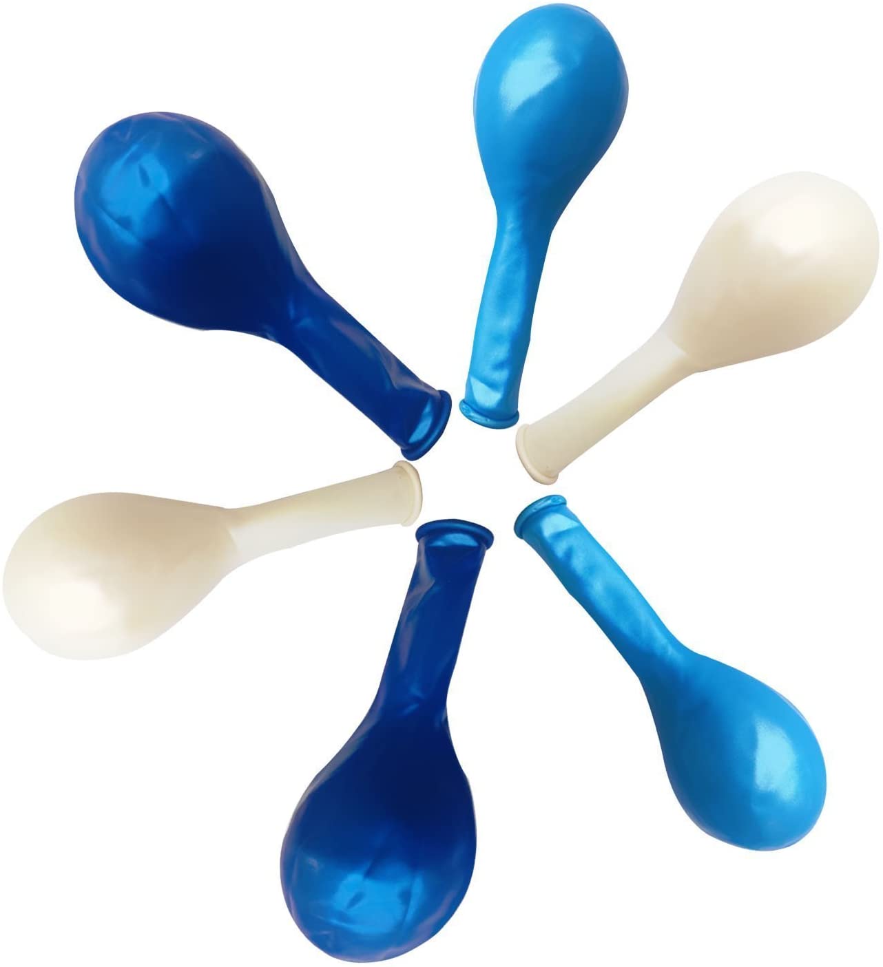 GrassVillage 100 Pcs 12 Inch Latex Balloons, Blue & White Party Balloons for Birthday Baby Shower, Carnival - Image 4