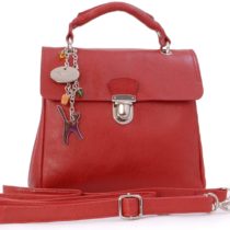 Catwalk Collection Handbags - Women's Vintage Leather Top Handle Bag with Detachable Shoulder Strap - PANDORA