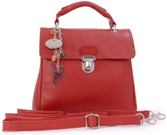 Catwalk Collection Handbags - Women's Vintage Leather Top Handle Bag with Detachable Shoulder Strap - PANDORA