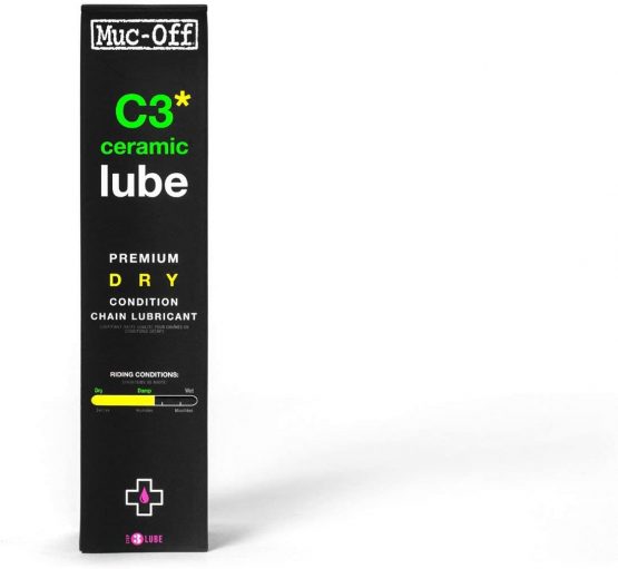Muc-Off 872 C3 Ceramic Dry Chain Lube, 120 Millilitres - Premium Bike Chain Lubricant With UV Tracer Dye - Formulated For Dry And Dusty Weather Conditions