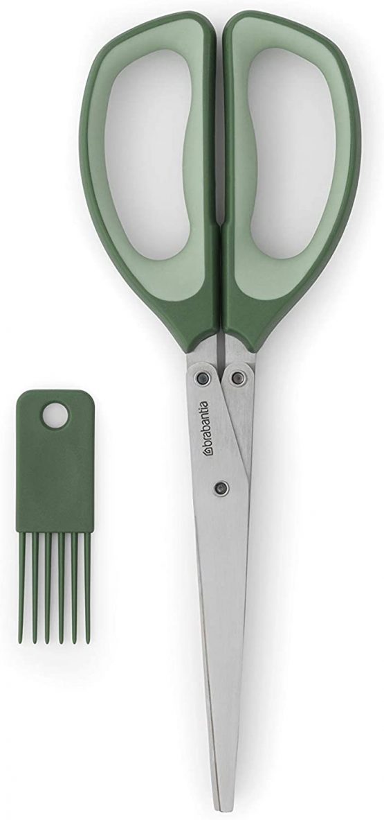 Brabantia 121685 Tasty+ Herb Scissors Plus Cleaning Tool, Fir Green