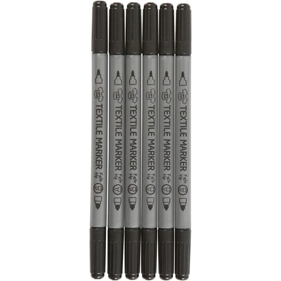 Creativ 100263 Company 6-Piece Fabric Markers, Black - Image 2