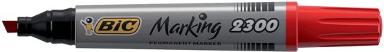 BIC Marking 2300 ECOlutions Permanent Markers - Red Colour - Box of 12 - Medium Chisel Tip Markers - Low Odour - Image 3