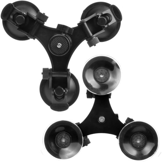 Geila Triple Cup - Camera Suction Mount - Car Mount Triple Suction Cup Mount with 1/4 Threaded Head 360 Degree Tripod Ball Head (Trip Suction Cup) - Image 4