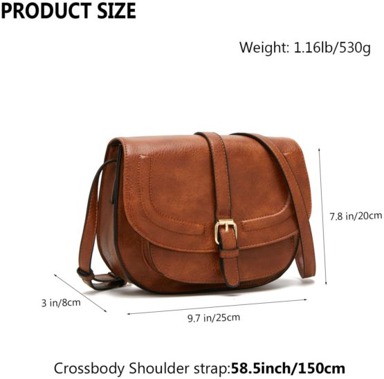 DCCN Women's Crossbody Bags Saddle Purse Satchel Bag Tote Shoulder Handbags Black - Image 3