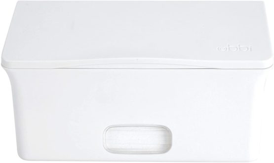 Ubbi Baby Nappy Wipes Dispenser | Baby Nappy Wipes Case, Baby Wipes Holder with Weighted Plate, Keeps Wipes Fresh and Non-Slip Rubber Feet, White - Image 2