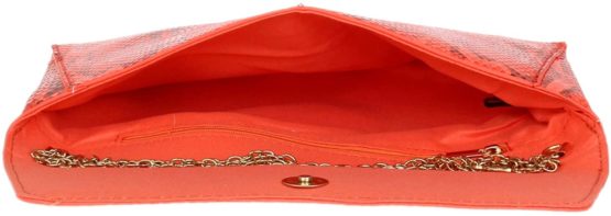 Girly HandBags Snake Skin Envelope Clutch Bag - Image 4