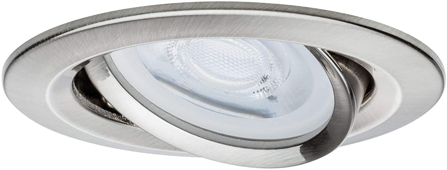 Paulmann 93641 Nova Recessed Spotlight Round Iron Without Bulb Max. 35 W GU10 Recessed Ceiling Light Brushed Aluminium - Image 2
