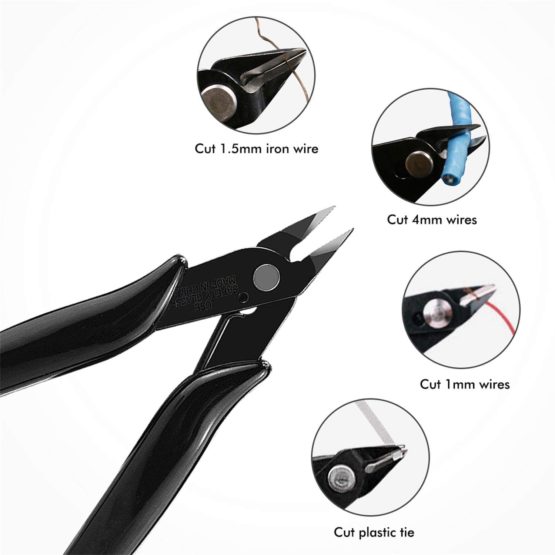 BOENFU Snips Cutter, Mini Wire Cutters, Cable Ties Cutters, Small Side Cutting Plier Diagonal Flush Cutter - Pack of 2 - Image 3