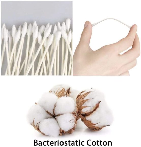 800pcs Cotton Swabs, Double Tipped Cotton Buds with Paper Stick, 4 Packs of 200 Pieces, Spiral +Pointed Shape - Image 2