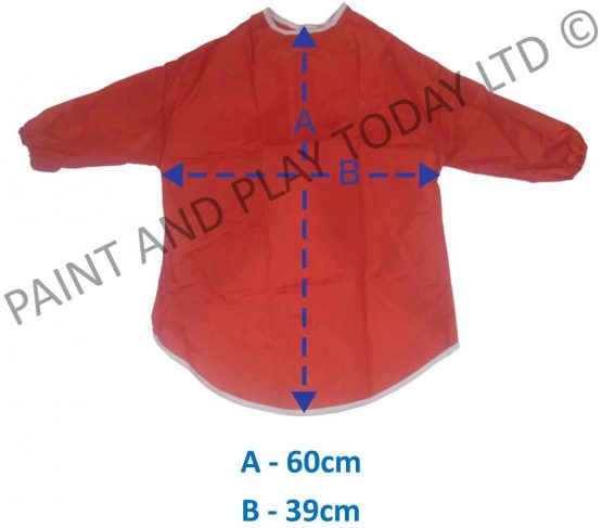 Childrens Kids Toddler Waterproof Play Apron - Age 2-4 Years - Painting, Baking, Cooking, Smock - Red - Image 2