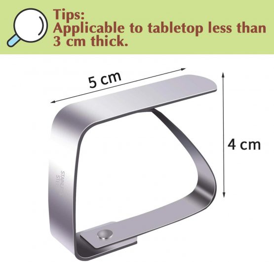 Blooven Tablecloth Clips 8 Pack Stainless Steel Table Cover Clamps Table Cloth Holders - Image 2