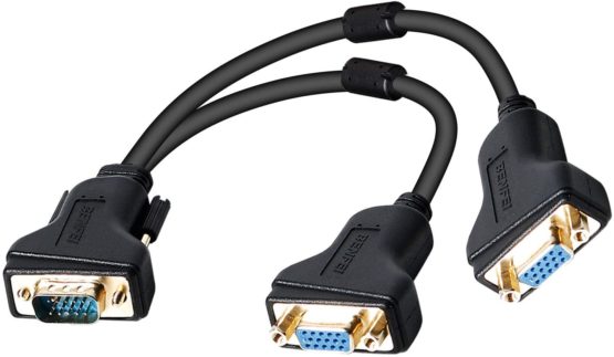 VGA Splitter Cable, BENFEI VGA Y Splitter for Screen Duplication 1ft