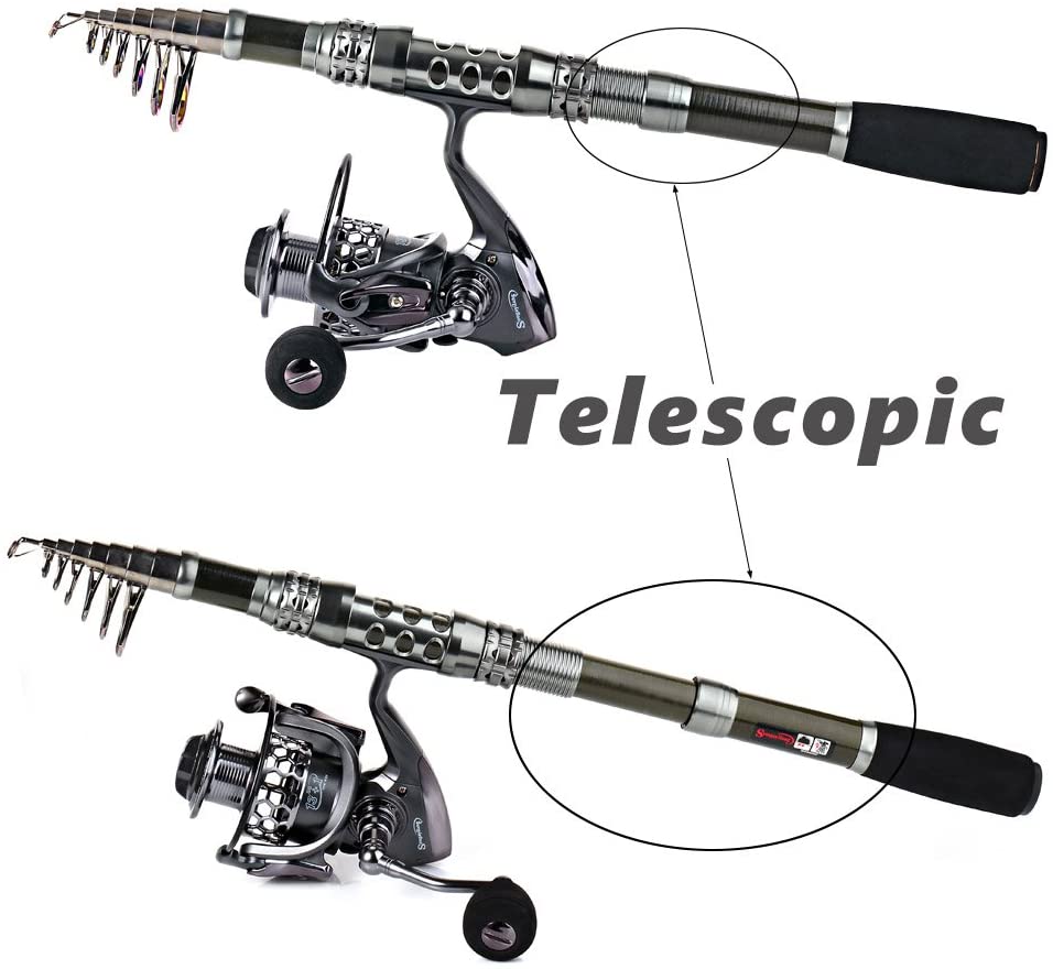 Sougayilang Spinning Fishing Rod and Reel Combos Portable Telescopic Fishing Pole Spinning reels for Travel Saltwater Freshwater Fishing - Image 3
