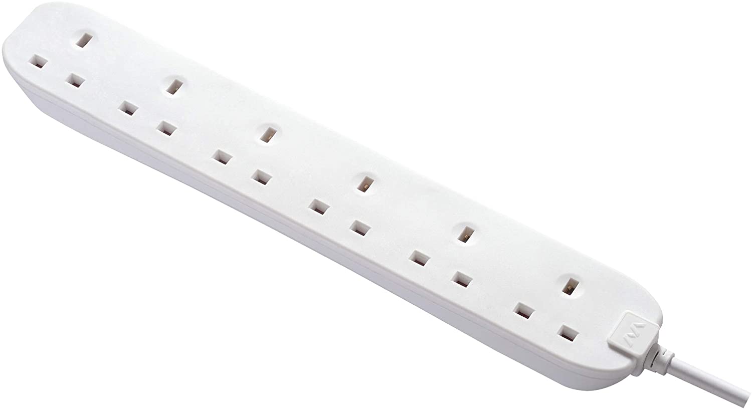 Masterplug BSG210N-MP Six Socket Long Extension Lead, 2 Metres, White ...