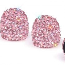 Tyre Valve Dust Caps, SAVORI 4 Pack Crystal Rhinestone Universal Tire Valve Caps for Car Motorcycle Bike - Pink
