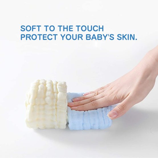 EXTSUD Baby Muslin Washcloths 10 Pack, 10x 10 Inches Natural Muslin Cotton Baby Wipes, Soft Organic 100% Cotton Extra Soft Baby Wash Cloth Newborn Baby Face Towel and Muslin Washcloth - Image 3
