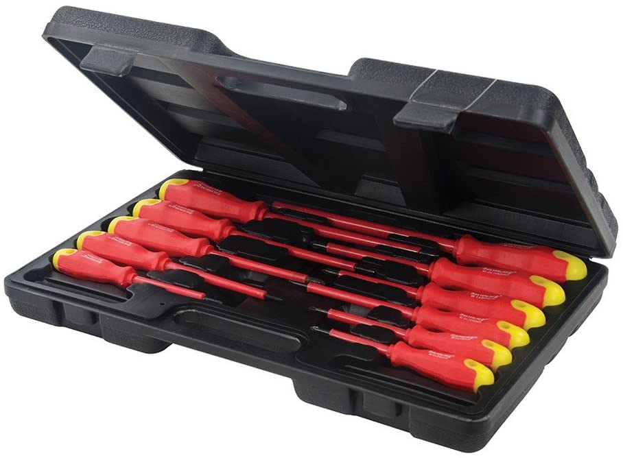 Silverline Insulated Soft-Grip Screwdriver Set - 11 Piece, Ergonomic Handles for Electrical Safety (918535)