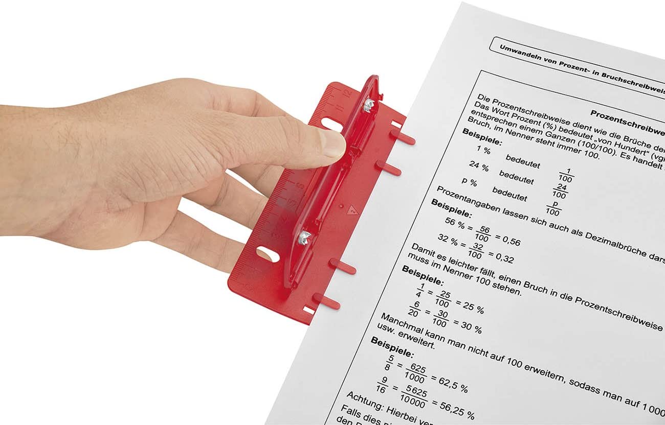 Wedo 67 802 8 cm Flat 2 Hole Pocket Punch - Red, 1 Locher - Image 2