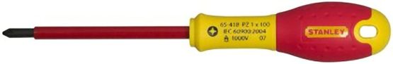 Stanley 0-65-418 Fat Max Screwdriver Insulated Pz Pz1X100Mm-Red And Yellow