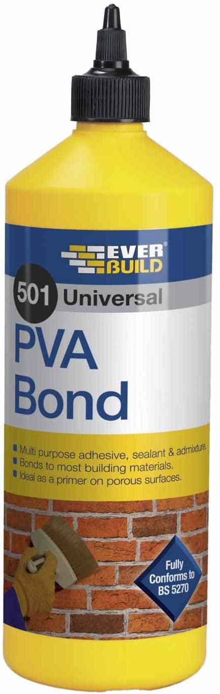 Everbuild 501 Universal PVA Bond - General Purpose Bonding Agent - 1 Litre, White