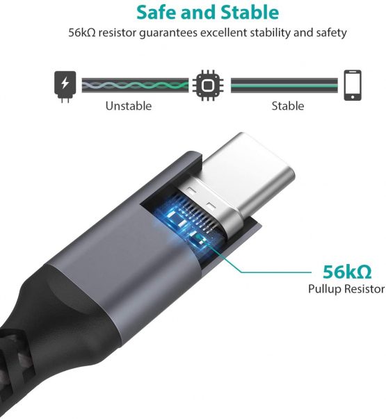 USB C Cable 5A [2Pack/2M+2M], NIMASO USB Type C 40W Huawei Superfast Charging Charger Data Cable Lead for Huawei P40 Pro, P20, P30 Pro, P30, Mate 20 Pro, Mate 20, Mate 20 RS, nova 5 Pro, Honor 20 Pro - Image 4