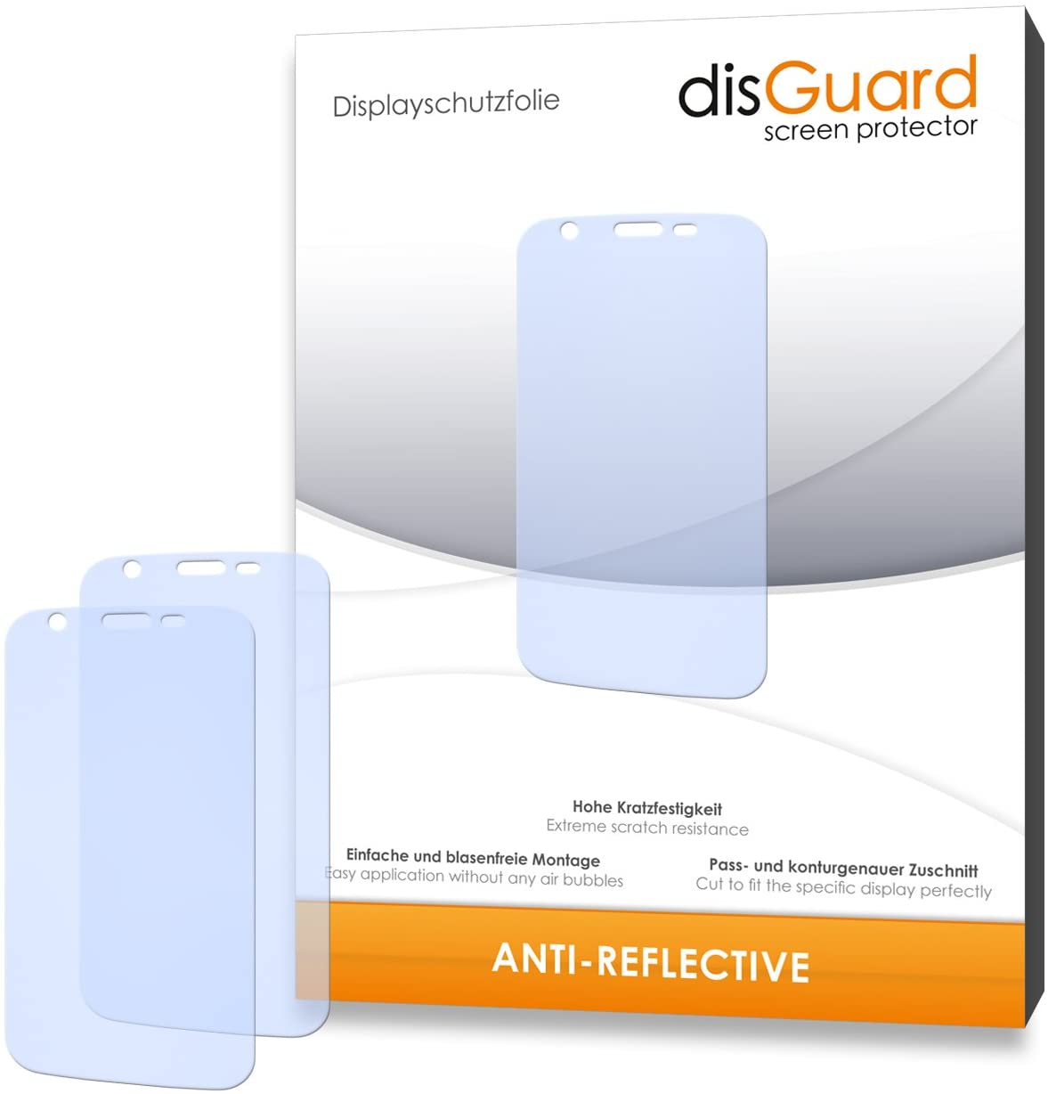 disGuard 2 x Anti-Reflective Screen Protector for Motorola Moto G Dual SIM, PREMIUM QUALITY (non-reflecting, hard-coated