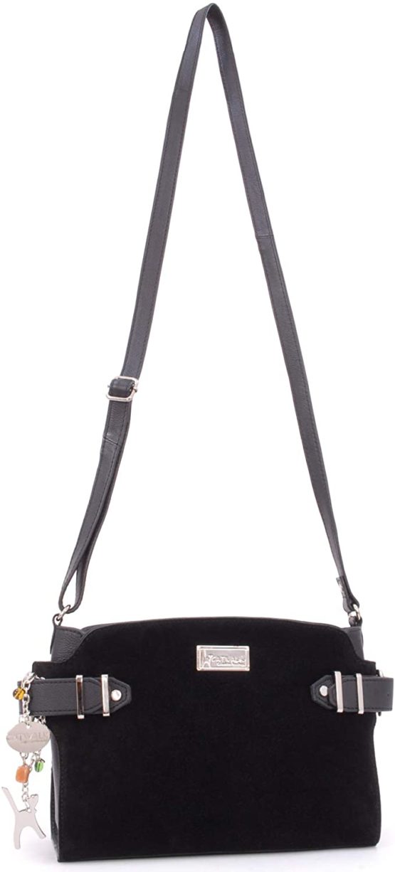 Catwalk Collection Handbags - Genuine Leather - Shoulder Bag For Women - Crossbody Midi Bag - Fits Kindle or Tablet - Smooth Leather and Suede - AMANDA - Image 3