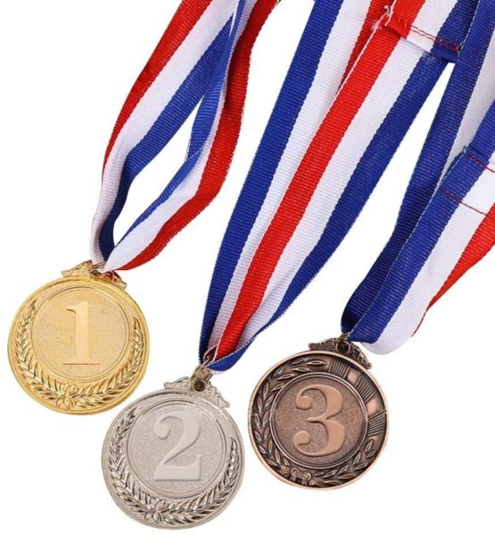 TOYMYTOY 3 Pieces Metal Gold Silver Bronze Award Medals - Olympic Style Winner Medals Gold Silver Bronze for Competition - Image 4