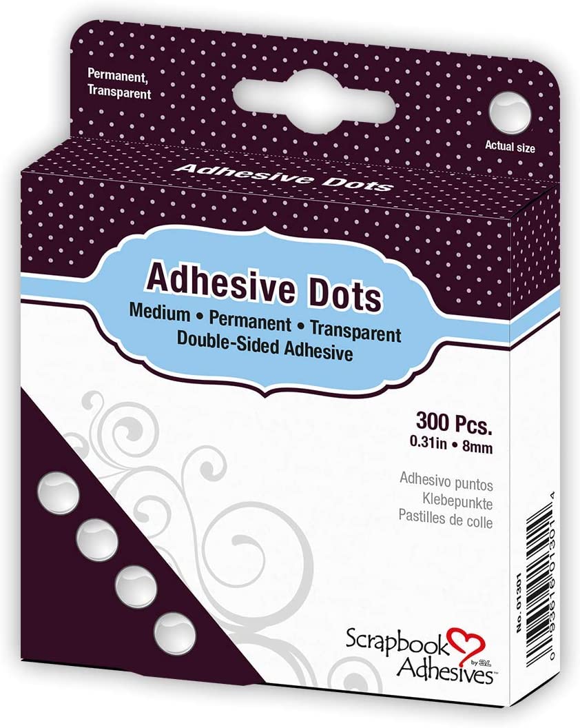 Scrapbook Adhesives BY 3L Adhesive Dots Medium, Clear, 8mm