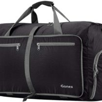 Gonex 60L Foldable Travel Duffel Bag for Luggage, Gym, Sport, Camping, Storage, Shopping Water & Tear Resistant Black