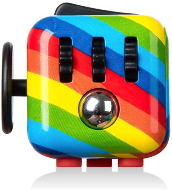 Paochocky Rainbow Fidget Toy Cube Toy with Click Ball, Anti-anxiety Anti-Stress Fidget Toys for Children, Teen, Adult Stress Reliever