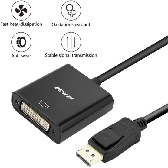 DisplayPort to DVI, Benfei Gold-Plated DP to DVI Adapter (Male to Female) Compatible for Lenovo, Dell, HP and other brand - Image 2