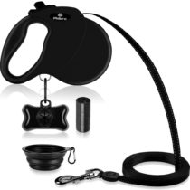 PHILORN Retractable Dog Lead, Heavy Duty 5M Extendable Dog Leash Tangle Free, One Button Break & Lock, Anti-Slip Rubber Handle Reflective Extending Lead for Small/Medium/Large Pet up to 110lbs