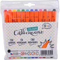 Manuscript Callicreative Fine Pens with 0.5mm Felt Tips, Twelve Variety of Shades – Ideal for Everyday Drawing and Colouring, Card, Assorted