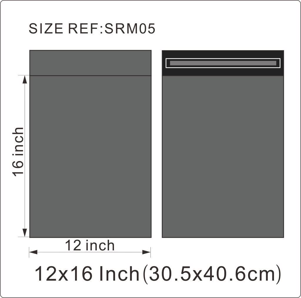 25 Mailing postal bags STRONG, Self-Seal 12 x 16 (305x405) plastic, Grey, 14 x 16 - Image 2