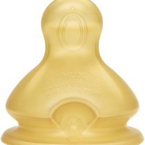 NUK First Choice Latex Teat, for a Natural Feeling When Drinking, Orthodontic Shape, Size 6 (0-6 Months) Pack of 2