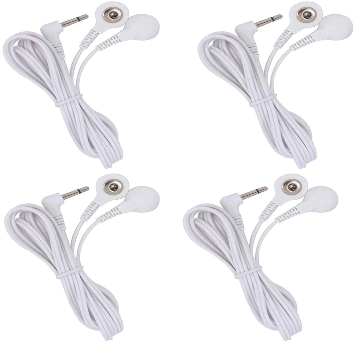 HARPIMER Tens Electrode Lead Wires 2.5mm Plug to 3.5mm Snap-on connector(4 Pieces)