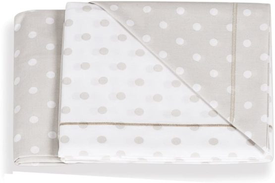 Italbaby 3 Piece Dotted Cot Sheet Set, Dove Grey, Multi-Color, One Size
