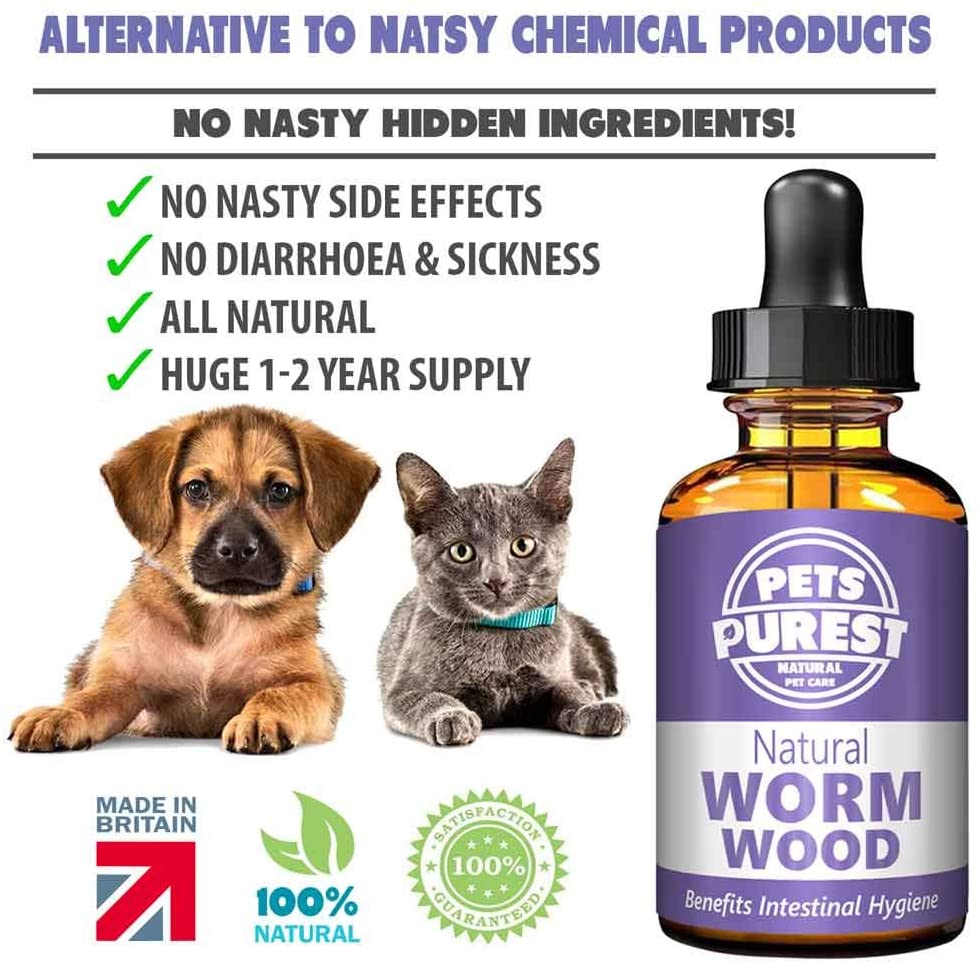 Pets Purest Natural Wormwood Formula, 100% Natural Alternative to Nasty Chemical Products, Benefits Intestinal Hygiene - Image 2