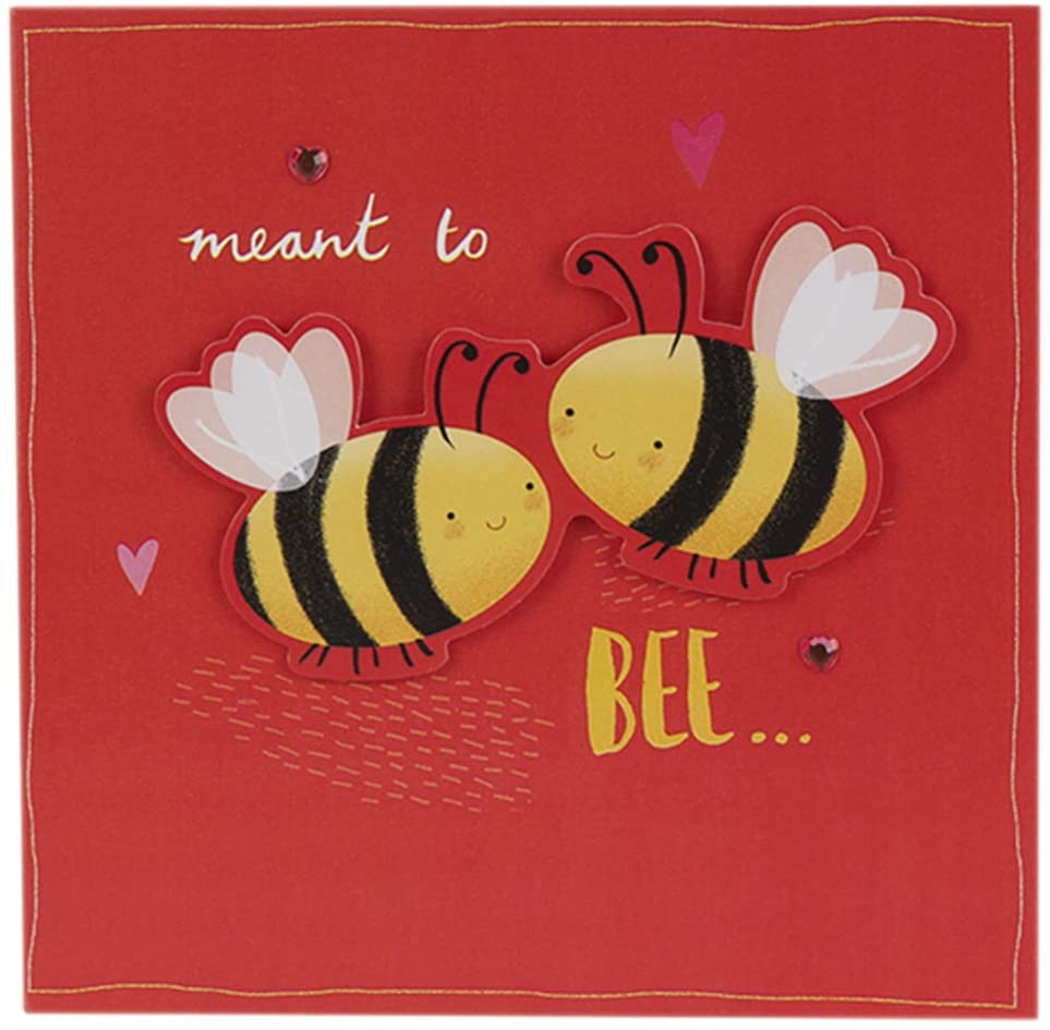 Hallmark Engagement Cute Pink Heart Diamantés Card - Medium Square