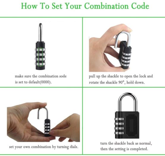 4 Digit Combination Lock, Code Padlock Use for School Locker, Gym Padlock, Employee Locker, Hasp, Parking Lock, Fence(2 Pack) - Image 4