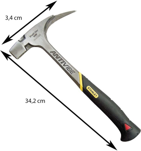Stanley 1-51-937" Antivibe Roofing Hammer, Black/Silver, 600 g - Image 4