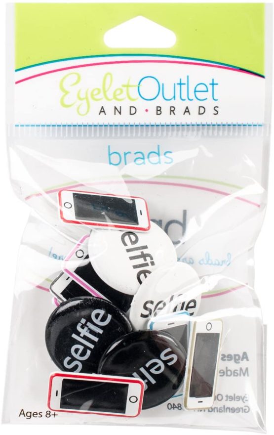 Eyelet Outlet Shape Brads 1-Selfie/Phone, Other, Multicoloured, 1.39x5.71x9.52 cm