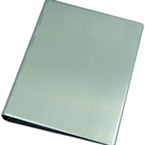 Alassio 40111 Aluminium Ring Binder Notebook Silver Notepad Folder Approx. 24.5 × 18.5 × 2.5 cm, Metal Ring Binder A5 Aluminium Ring Binder for pad A5