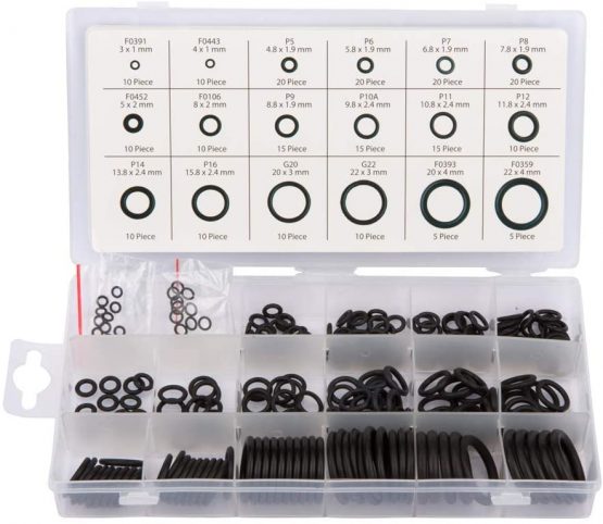 Blue Spot 40518 225Pce Nitrile O Ring Set Metric, Black